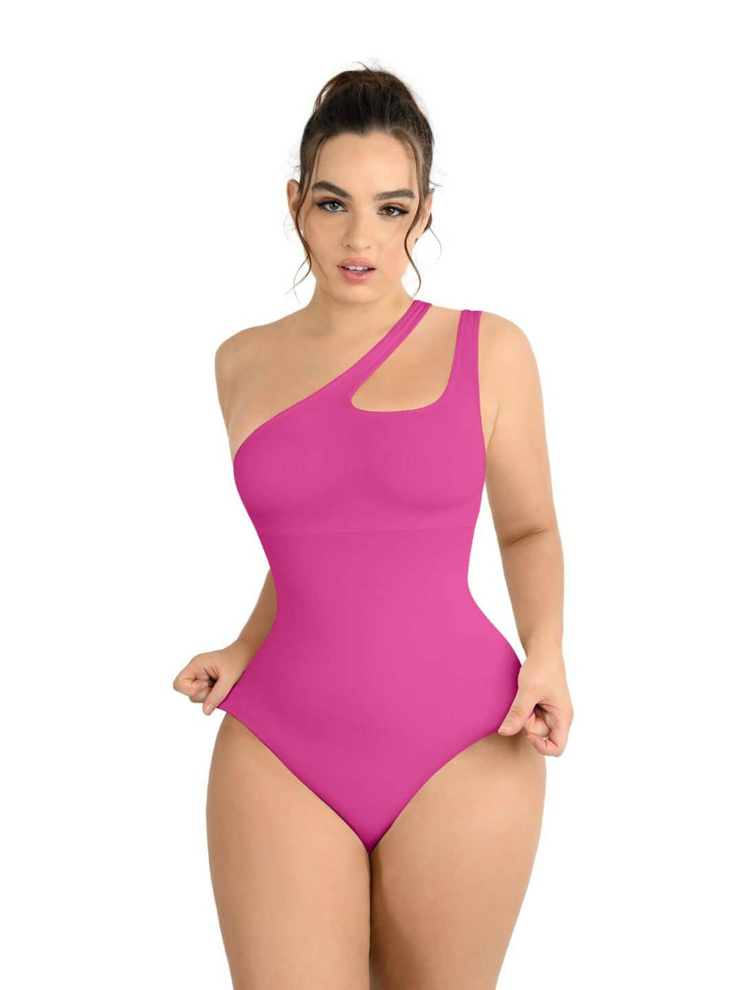 Body élégant une épaule couleur rose sweety shavy